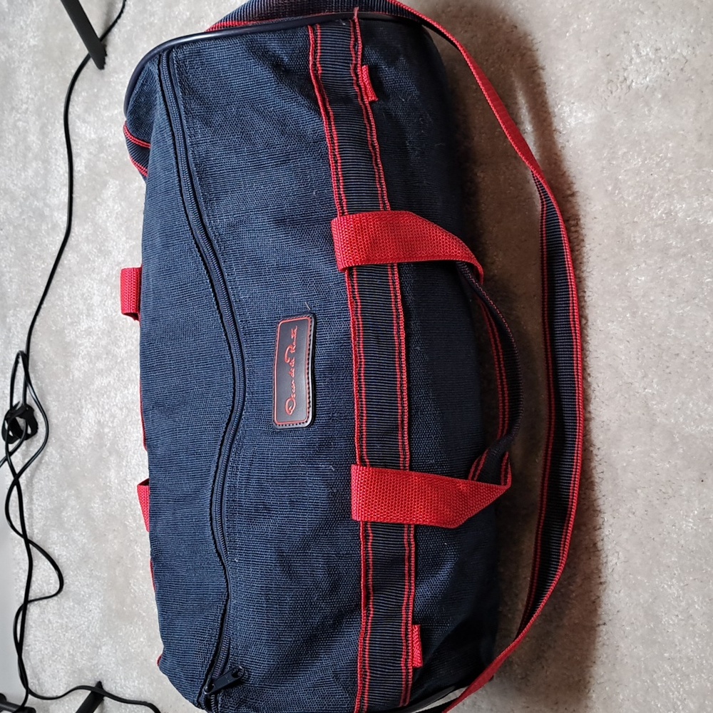 Oscar De La Renta Blue Duffel Bag Vintage